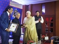 Pranab Mukherjee Awards Menaka Gandhi With 2019 Bharatiya Manavata Vikas Puraskar