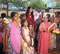 Actress Khushi Shah Celebrated Diwali With Poor Children Distributes  Sweets  And Clothes